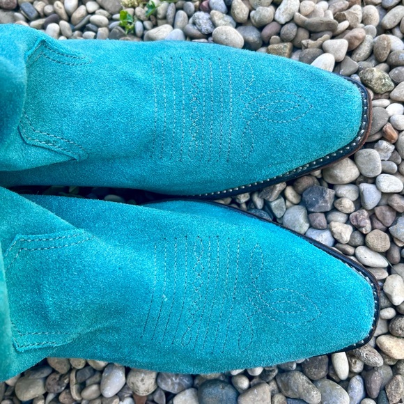 ROPER Turquoise Suede Leather Ankle Boots Newly Cleaned - Picture 8 of 12